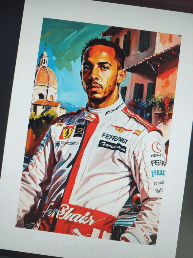 Lewis Hamilton F1 Artwork Ferrari Formula One Motorsport Art 