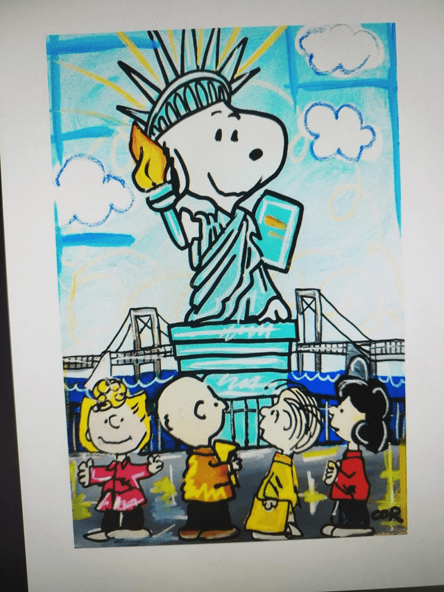 Snoopy Liberty Artwork Cartoon Art 