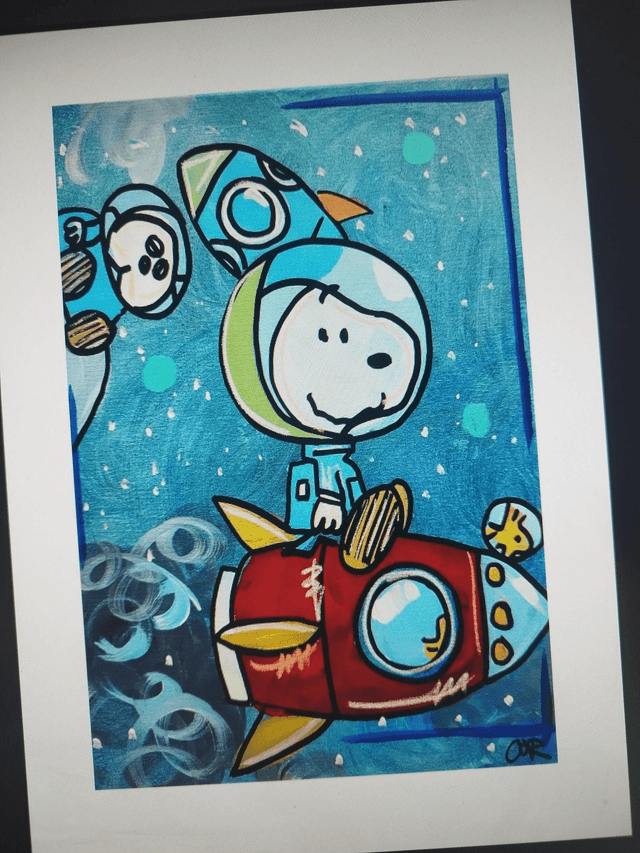 Snoopy Rocket Space Artwork Cartoon Art