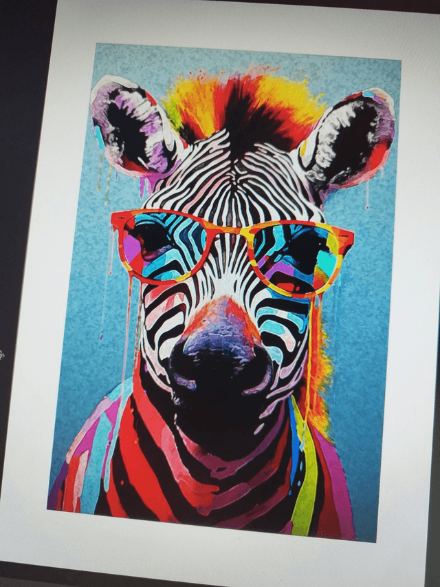 Vibrant Zebra Artwork Animal Art 